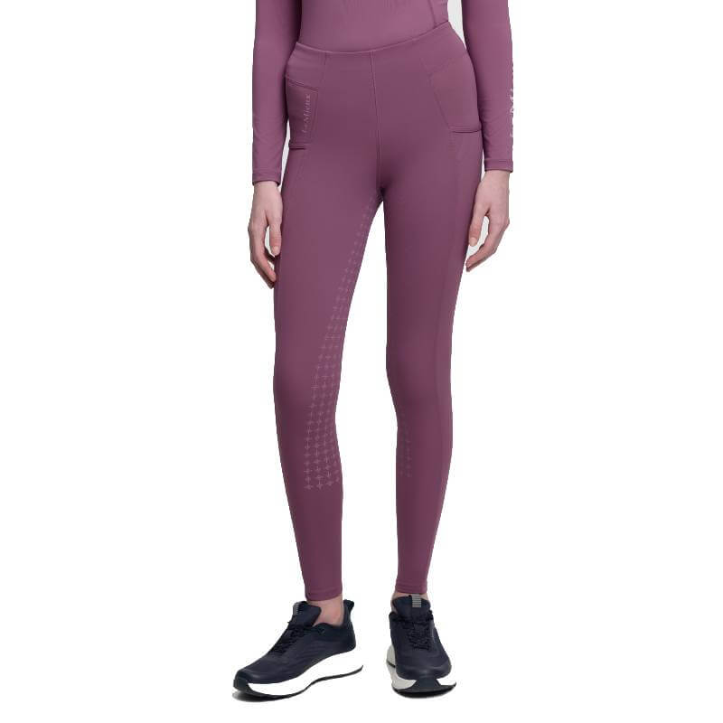LeMieux Young Rider Orla Pull On Breech Mallow, high-waisted with side pockets, on white.