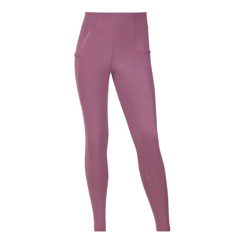 LeMieux Young Rider Orla Pull On Breech Mallow, high-waisted with side pockets, on white.