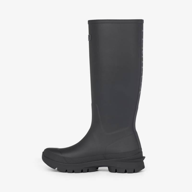 LeMieux Bramshaw Welly Black, knee-high with rugged sole, shown in profile on white background.
