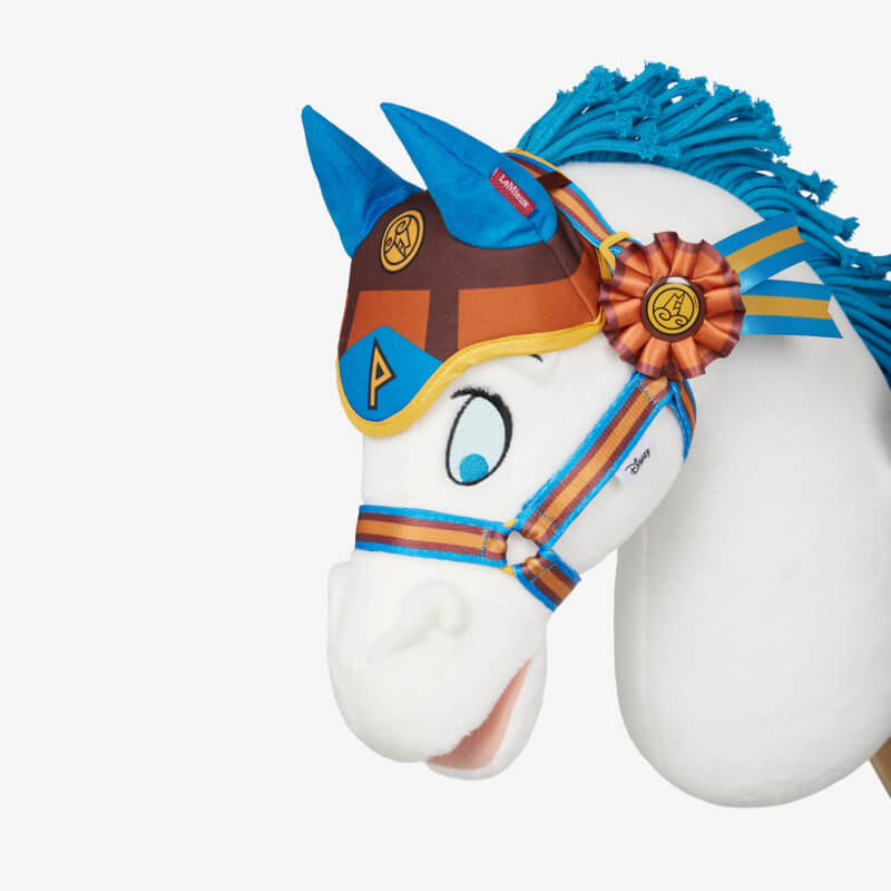 LeMieux Disney Hobby Horse Accessories Set Pegasus with blue mane and prize ribbon bridle.