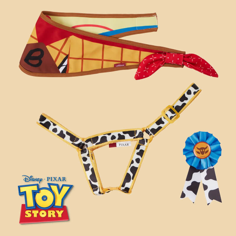 LeMieux Disney Hobby Horse Accessories Set Bullseye: bandana, harness, and ribbon for your pet.