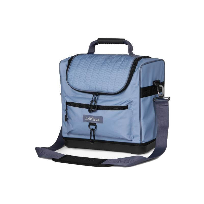 LeMieux Elite Pro Grooming Bag in Powder Blue, one size, with handle and zipper pockets.