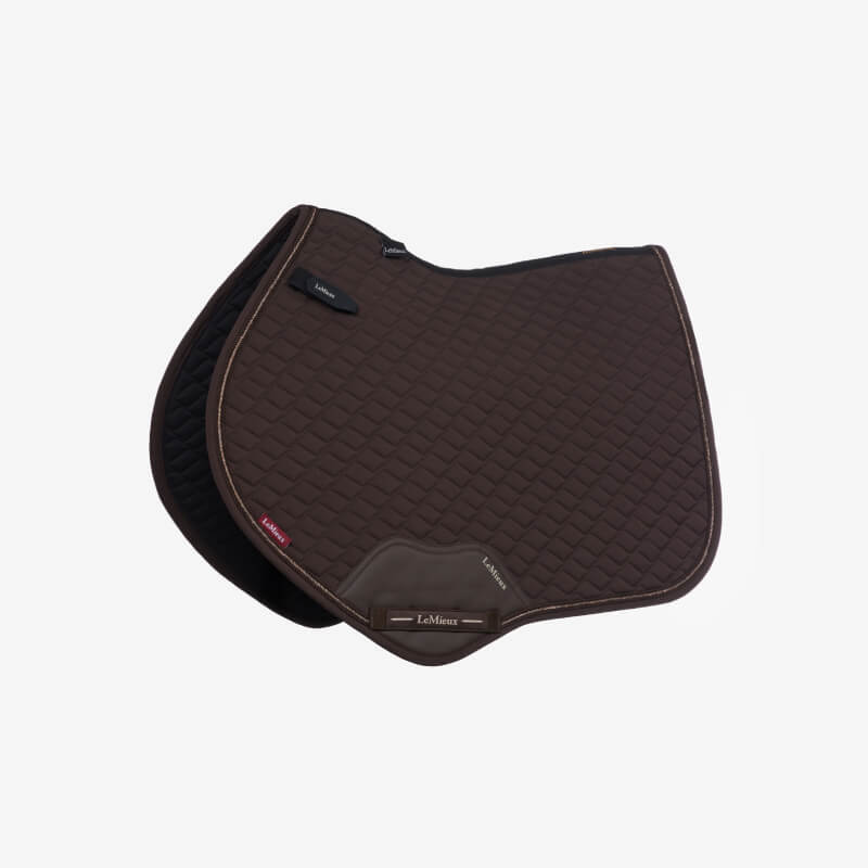 LeMieux Brilliance Close Contact Square Espresso pad with self-cool lining and black underside.