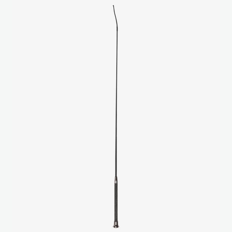 LeMieux Brilliance Schooling Whip: black, slim, with curved tip and textured grip.