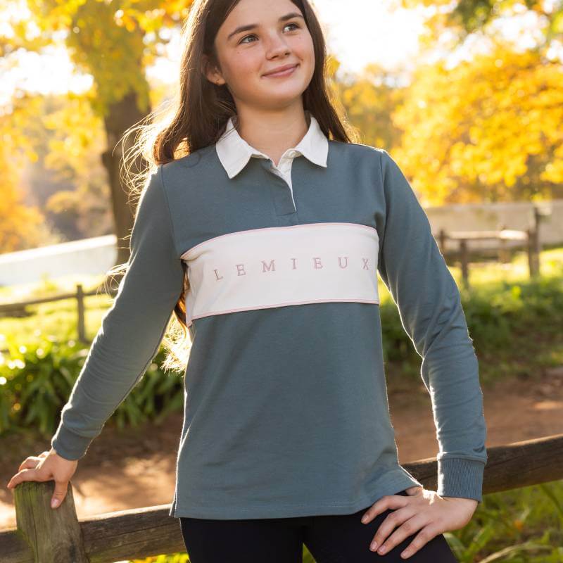 LeMieux Young Rider Riley Rugby Shirt Aloe