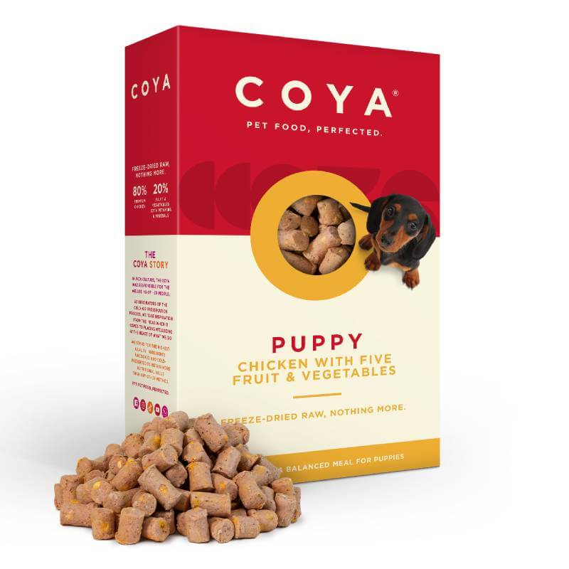 Coya Puppy Dog Food Chicken: freeze dried mix for puppies with chicken, fruit & veg.