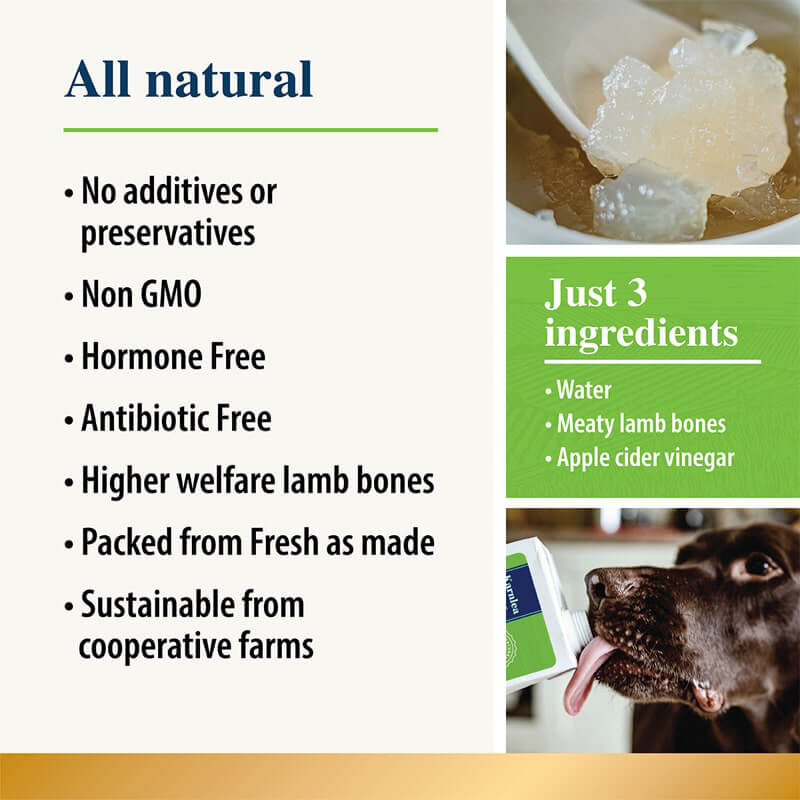 Karnlea Lamb Bone Broth for Dogs & Cats 500ml—natural ingredients & pet-approved supplement.