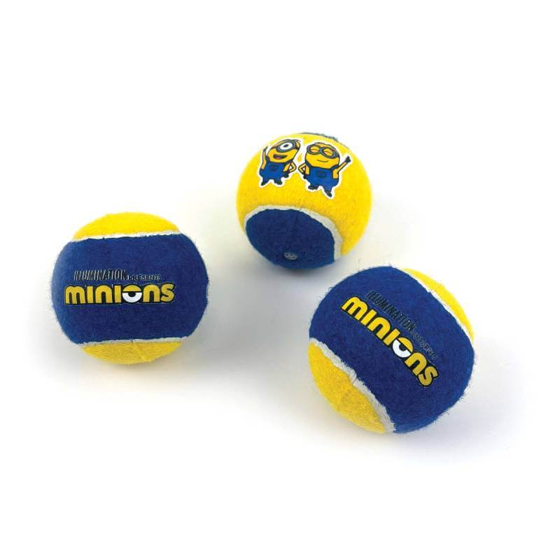 Happy Pet Minion® Squeaky Tennis Balls 3pk—fun fetch toy set for your dog.