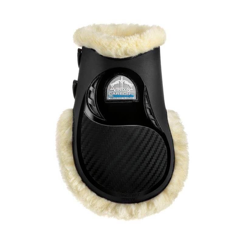Black box for Veredus Carbon Gel Vento Rear Save The Sheep cruelty-free faux sheepskin boots.