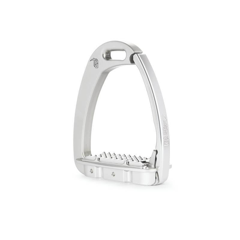 Tech Stirrups Venice Childrens stirrup with textured footrest on a white background.