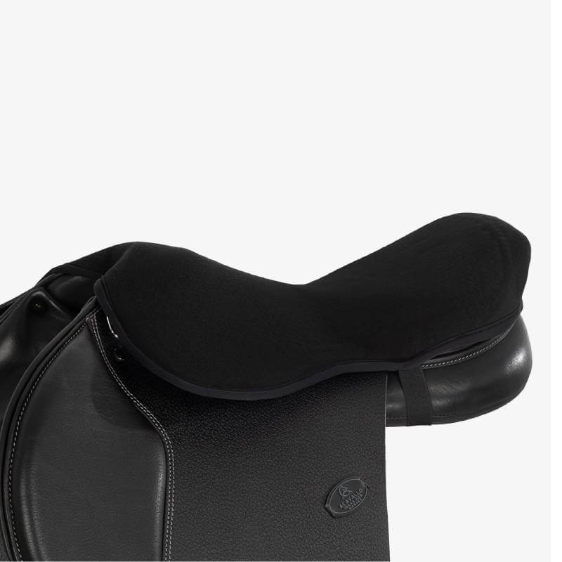 Acavallo Gel In Seat Saver on a black saddle for superior shock absorption.