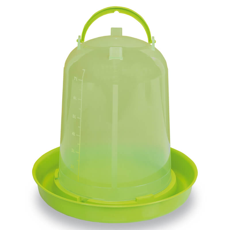 Gaun Chicken Drinker Eco Green by Gaun: durable, with handle and semi-transparent water tank.
