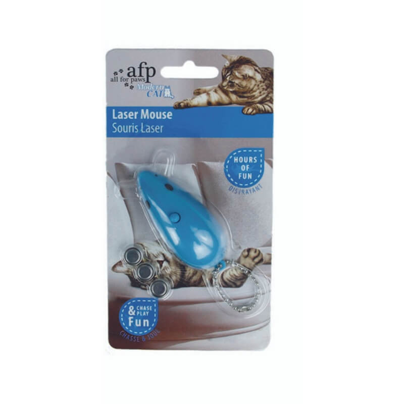 All For Paws AFP Modern Cat Laser Mouse—an interactive cat exercise toy in packaging.
