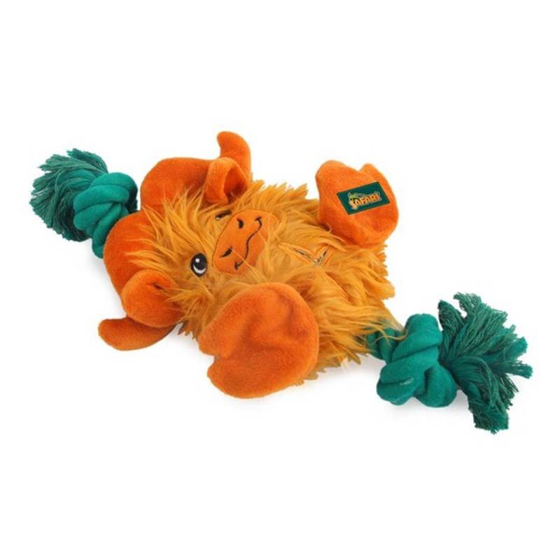 All For Paws Safari Big Foot Buffalo Dog Toy with horns and rope limbs for chewing instincts.