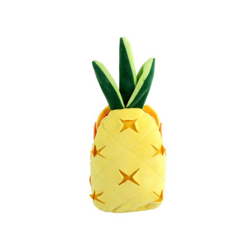 All For Paws Dig It Pineapple Puzzle Toy: a soft, leafy snuffle game toy with star patterns.