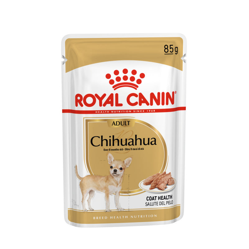 Royal Canin Chihuahua Pouch 12x85g wet food for adult Chihuahuas.