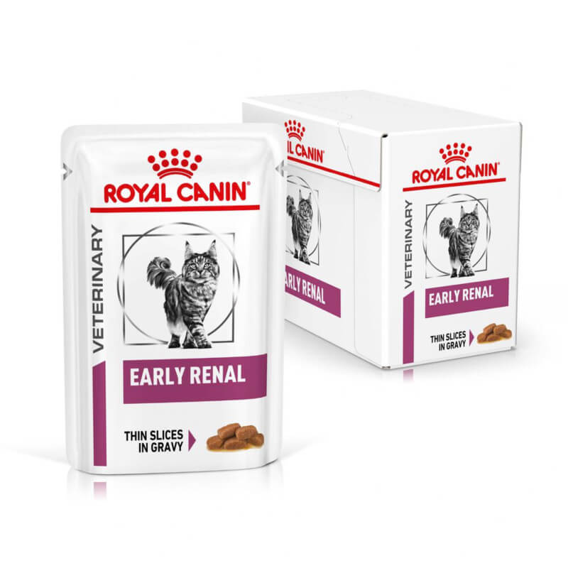 Royal Canin Veterinary Early Renal Wet Cat Food Thin Slices in Gravy, 12 x 85g pouches.