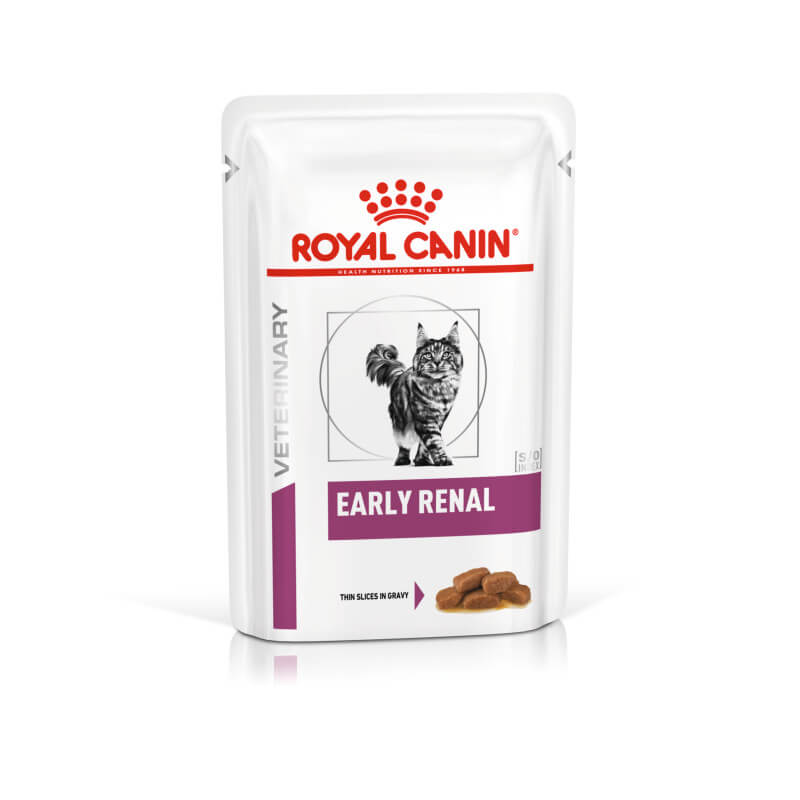 Royal Canin Veterinary Early Renal Adult Wet Cat Food, Thin Slices in Gravy, 12 x 85g pouches.
