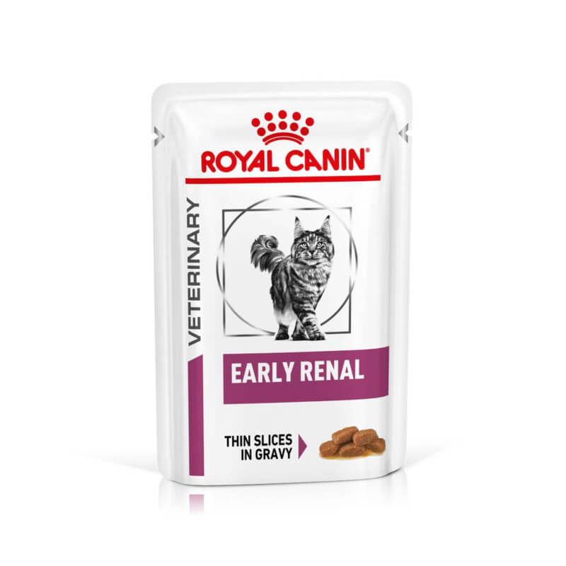 Royal Canin Veterinary Early Renal Wet Cat Food Thin Slices in Gravy, 12 x 85g pouches.
