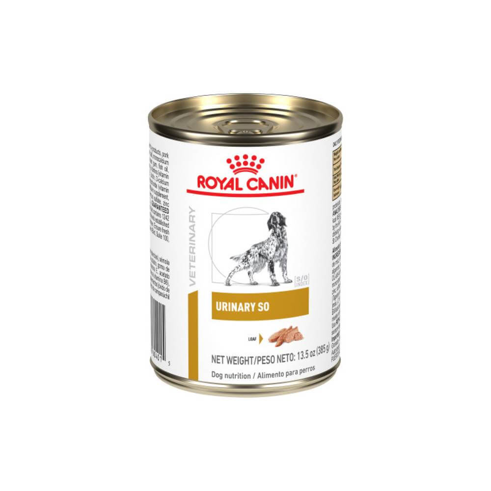 Royal Canin Veterinary Urinary S/O Loaf supports urinary health in dogs.