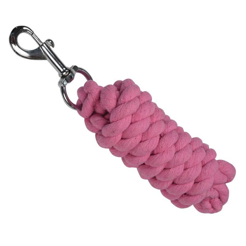 Roma Lead Rope: Coiled grey cotton rope with metal trigger clip by Roma.