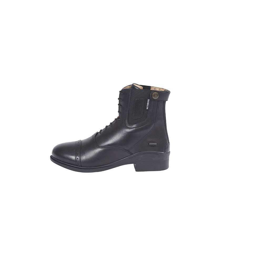 Dublin Evolution Lace Front Boots: black European leather, laces, side zip, RCS memory foam.