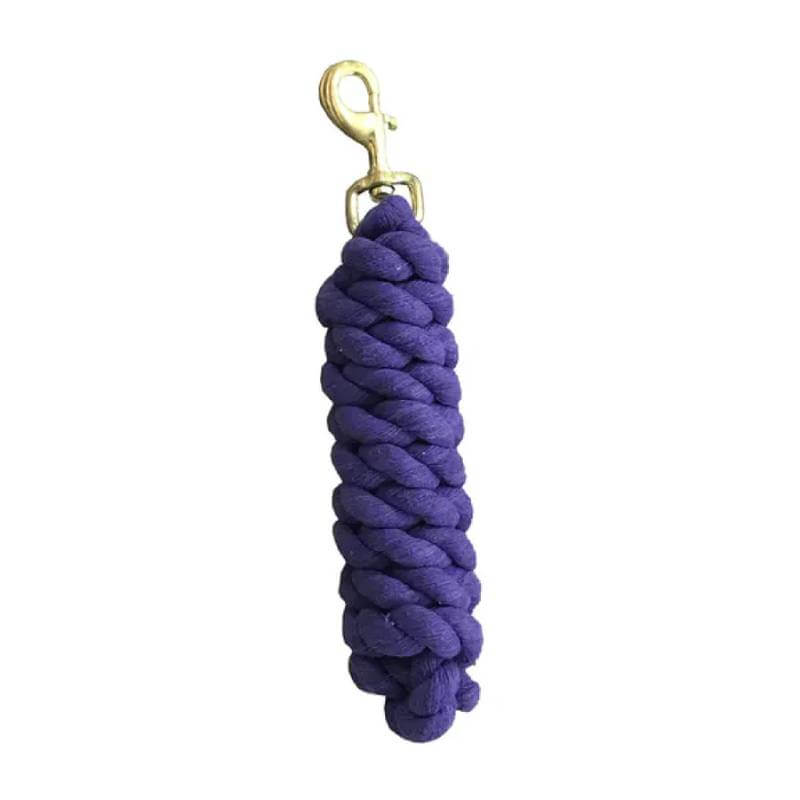 Roma Cotton Brass Snap Lead Rope by Roma features a purple cotton rope with brass snap clip.