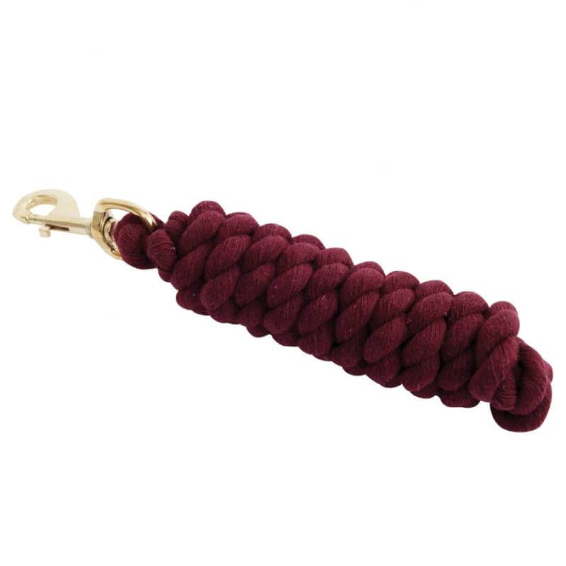 Roma Cotton Brass Snap Lead Rope by Roma: maroon cotton rope with sturdy brass snap.