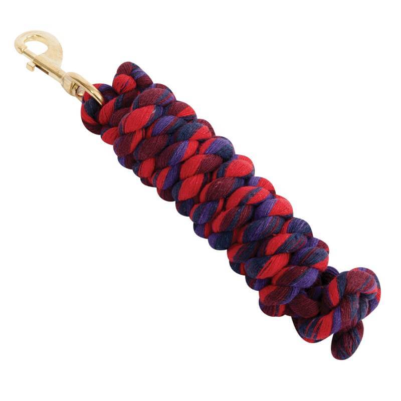 Roma Cotton Brass Snap Lead Rope by Roma, red and blue cotton with a brass snap hook.