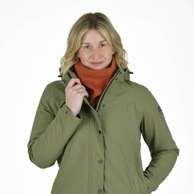 Weatherbeeta Fleece Lined Snood in Redwood, adults one size, soft knit, and cozy fleece.
