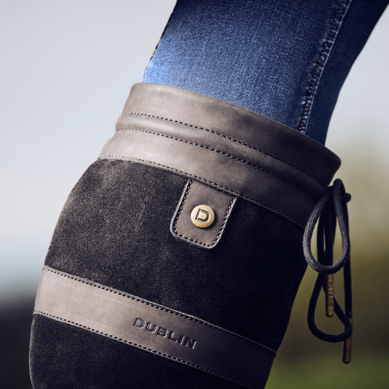 Dublin River Boots IV Black: durable outdoor boots with lace detail and rugged soles by Dublin.