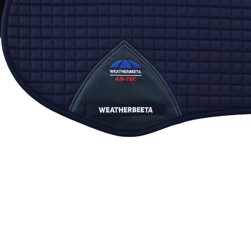 Weatherbeeta Prime Air-Tec All Purpose Saddle Pad Navy with logo and trim detail.