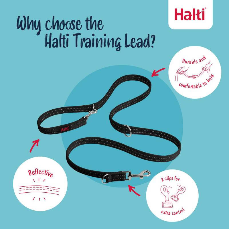 Halti Dog Training Lead: durable, reflective, comfy, adjustable, two control clips by Halti.