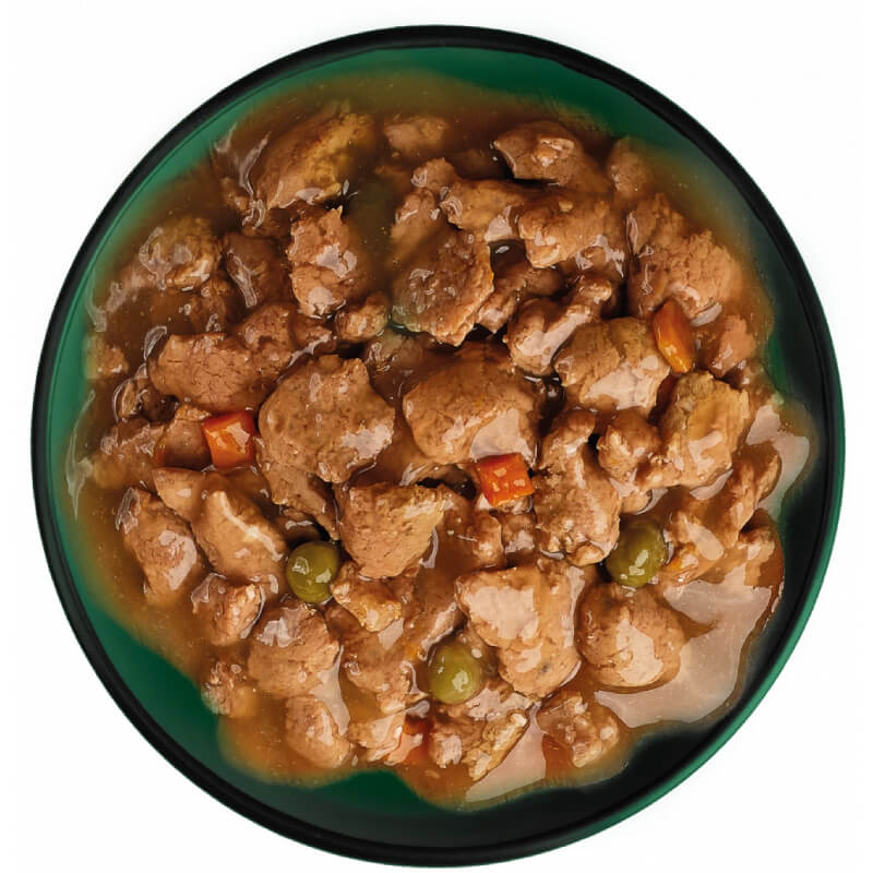 Natures Menu Bites in Gravy Cat Pouch Multipack includes natural cat food with peas and carrots.