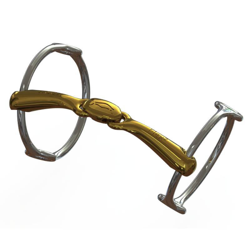 Neue Schule Turtle Top with Flex: silver rings, gold curved mouthpiece, 16mm loose ring.