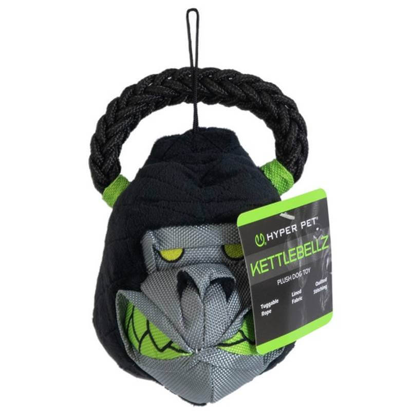 Hyper Pet Kettlebellz Gorilla Small: Durable dog toy with rope handle and reinforced seams.