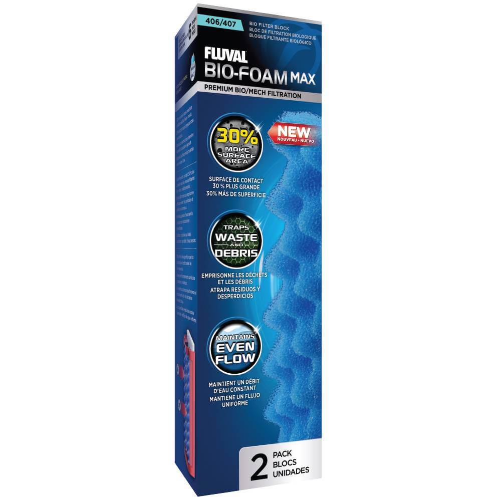 Fluval 407 Bio Foam Max by Fluval, blue 2-pack, upright in packaging.