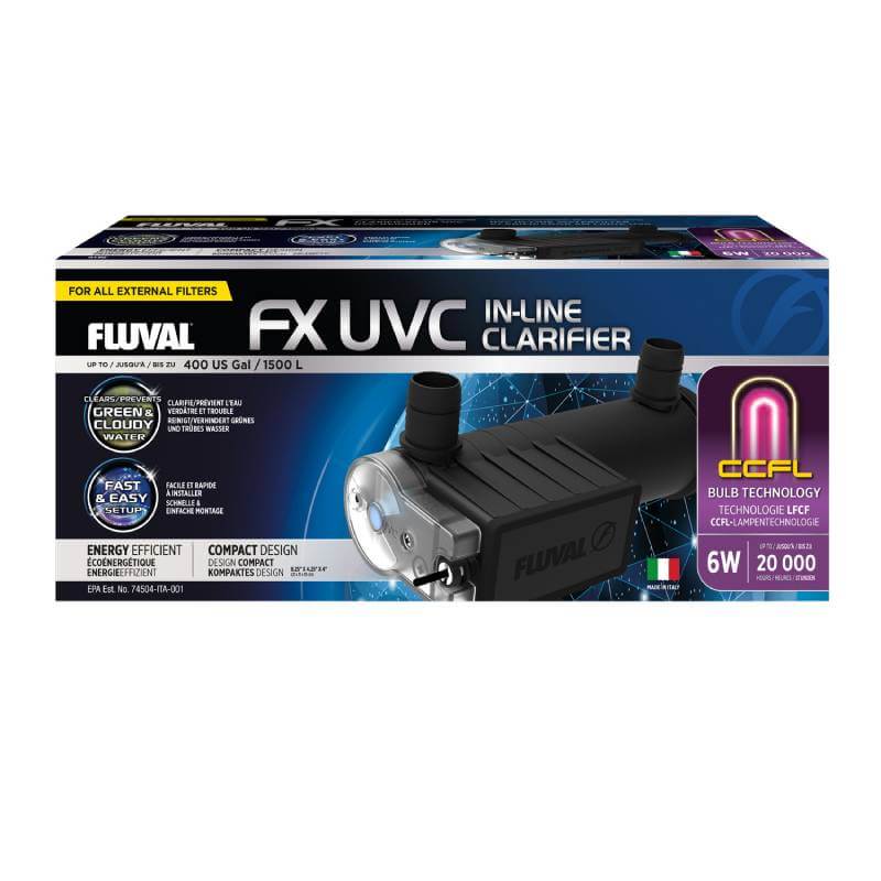 Fluval FX UVC In-Line Clarifier by Fluval for aquarium canister filters and algae control.