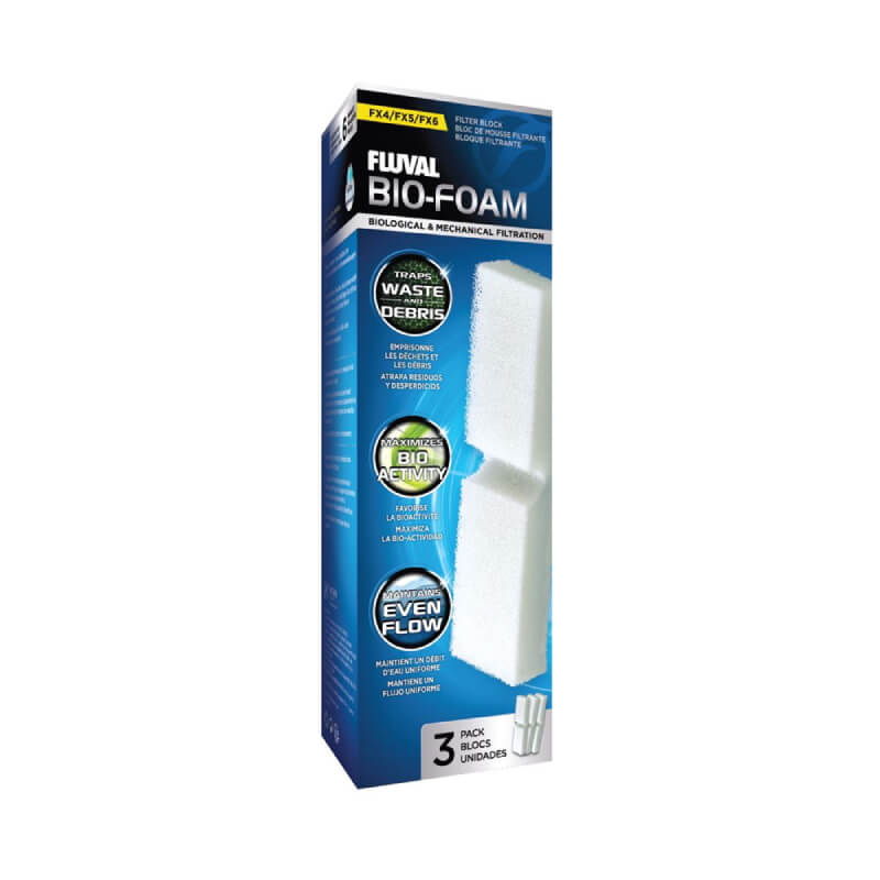 Fluval FX4/5/6 Filter Foam 3 Pack by Fluval includes two white foam blocks for aquariums.