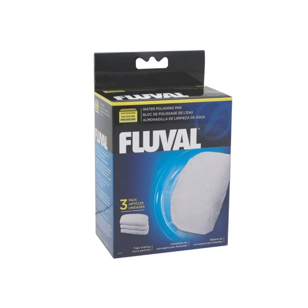 Fluval Polishing Pad 105/205 3-pack for canister filters ensures crystal-clear aquarium water.