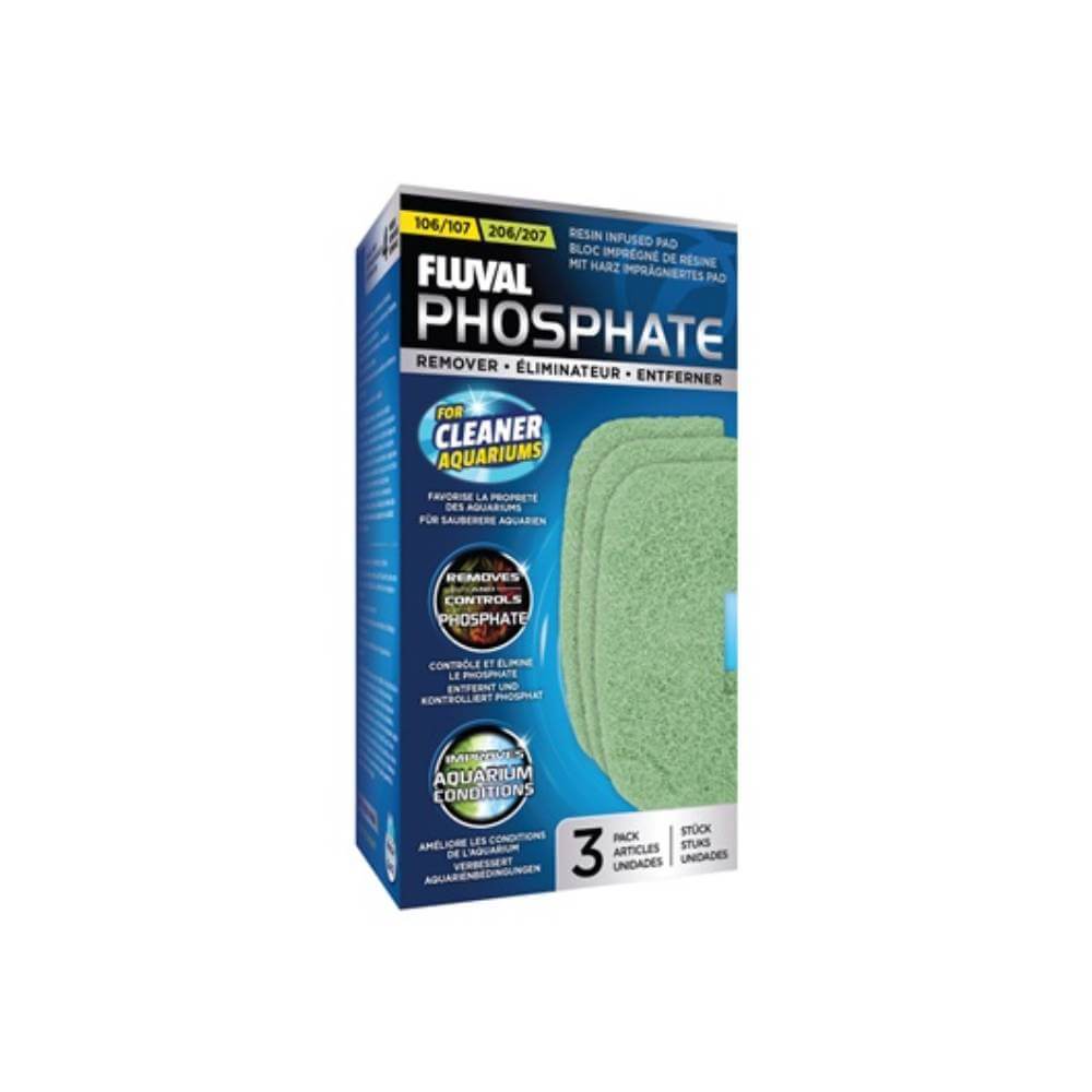 Fluval 107/207 Phosphate Remov filter pads, blue box, aquarium canister filter media.