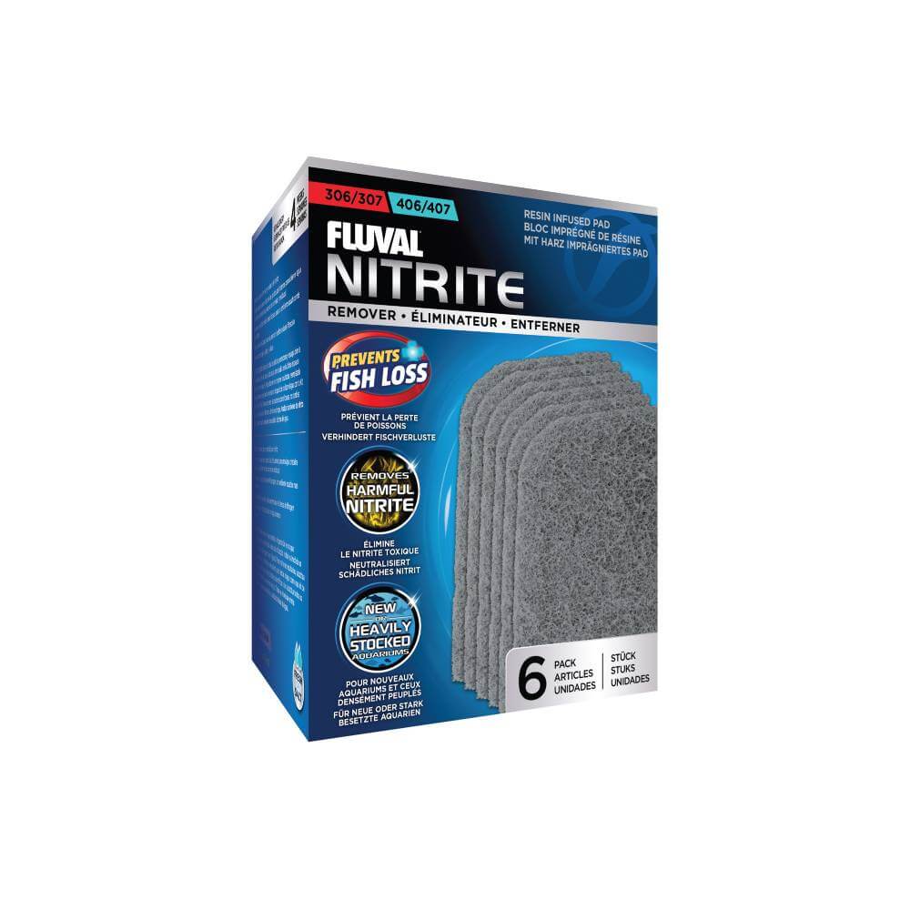 Fluval 307/407 Nitrate Remover, 6-pack filter pads for aquarium water treatment by Fluval.