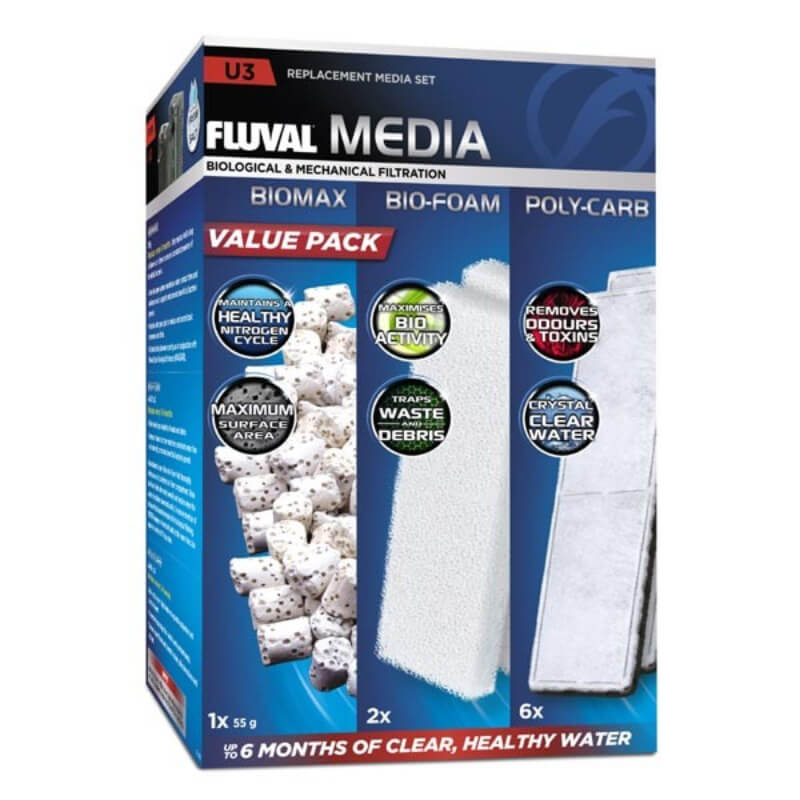 Fluval U3 Media Value Pack by Fluval for aquarium biological &amp; mechanical filtration.