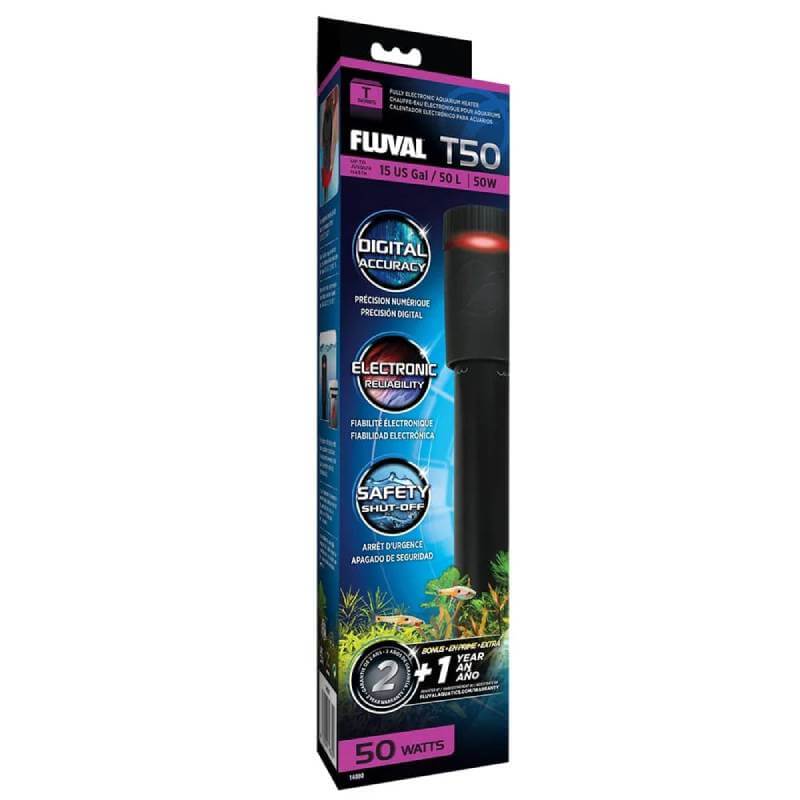 Fluval T50 Heater, 50W, for 15-gal aquariums; safe, accurate heating by Fluval.