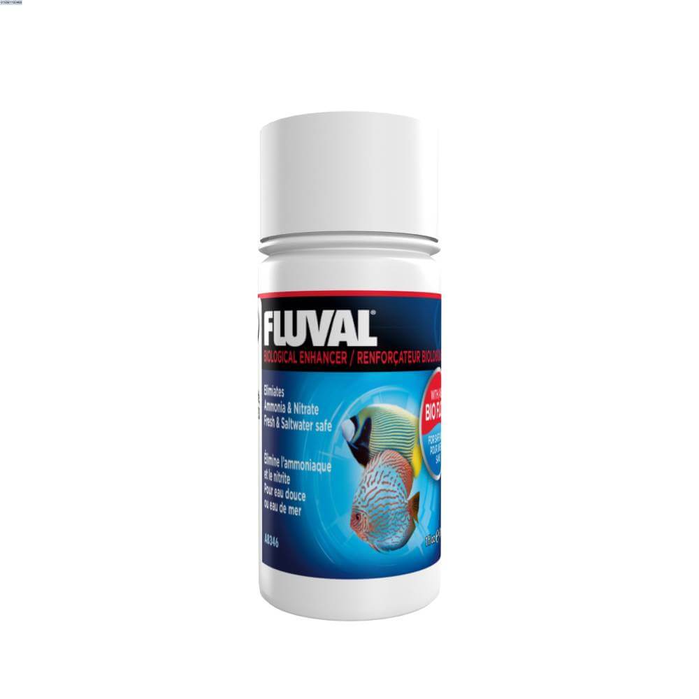 A bottle of Fluval Cycle Biological Enhancer with fish and bacteria on the label.