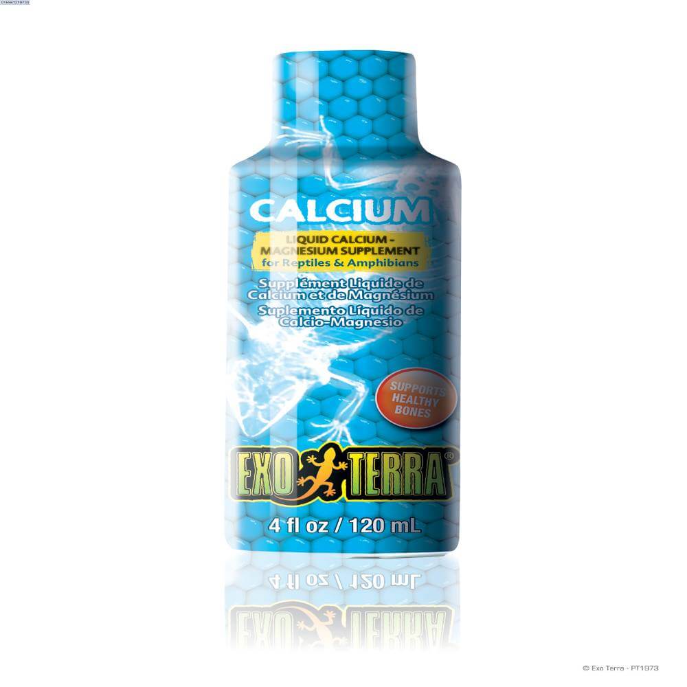 Exo Terra Calcium Liquid Supplement 120ml for reptiles and amphibians.