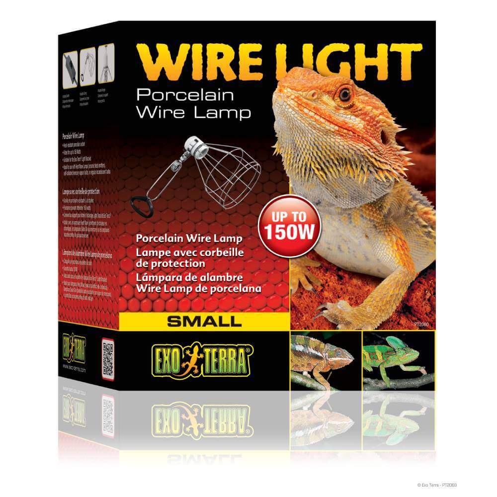 Exo Terra Wire Lamp Holder for 40-150W lamps, with heat-resistant porcelain socket.
