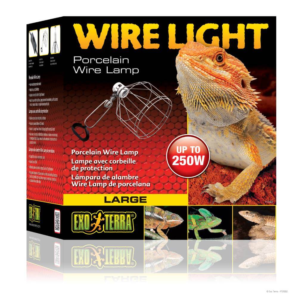 Exo Terra Wire Lamp Holder for Heat Wave 250W &amp; Solar Glo Lamps, heat resistant socket.