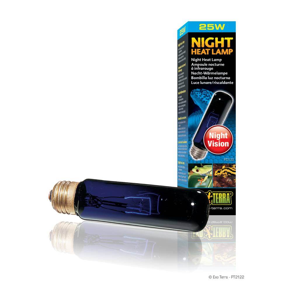 Exo Terra Night Heat Lamp 25W with packaging, ideal for tropical nighttime temperatures.