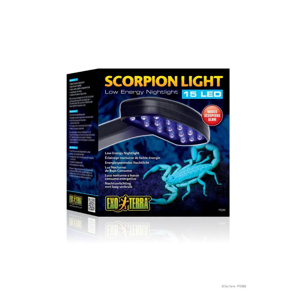 Exo Terra Scorpian Light 15LED: UV nightlight with blue-lit scorpion effect.